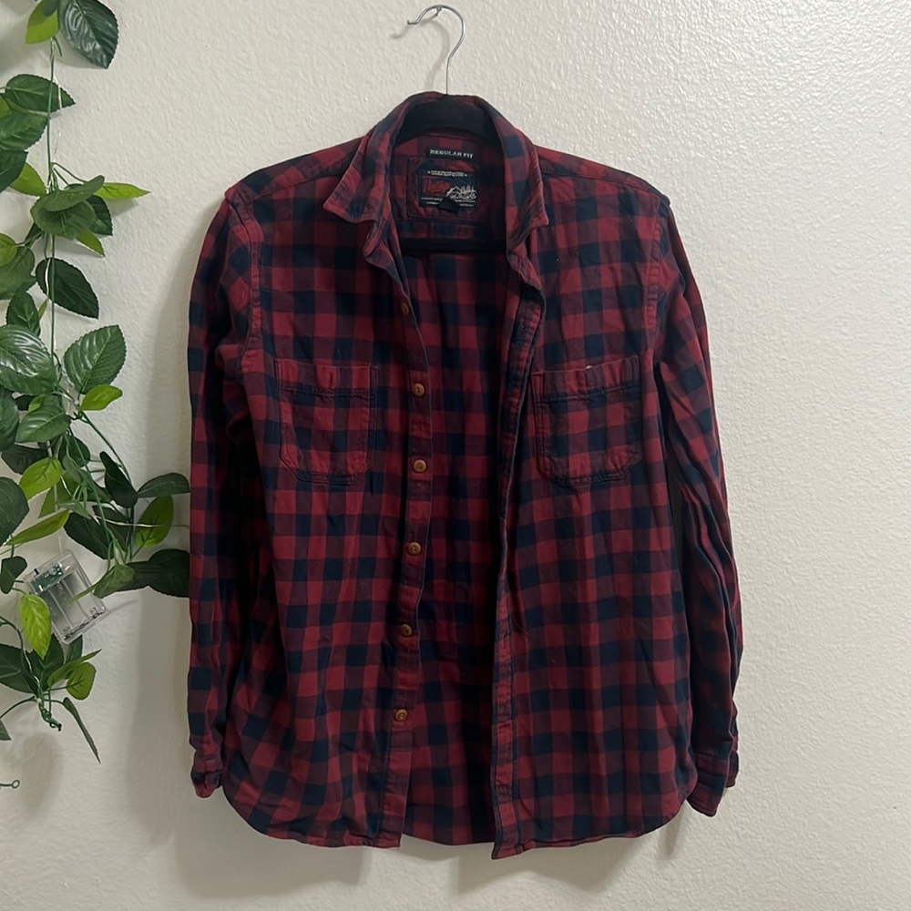 Navy and red flannel — size s